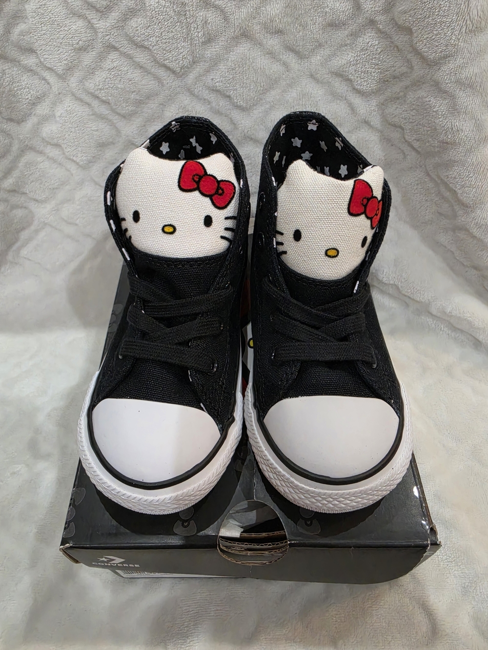 Converse Hello Kitty Black and White High-Top Kids Sneakers New With Box